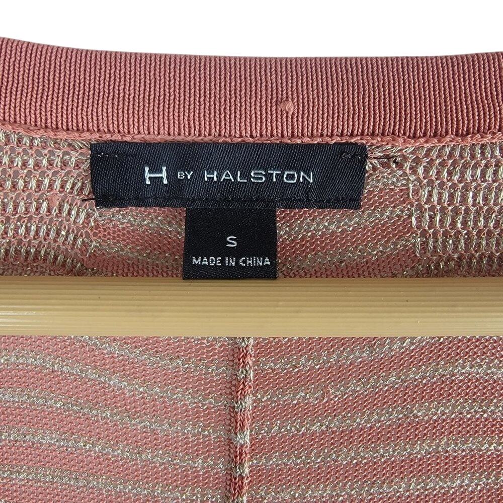 H By Halston Metallic 1/2 Button Up Cardigan Pink… - image 5